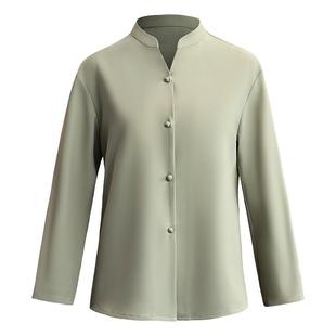 衣研堂中式服务员工作服长袖冬季男女同款茶艺馆餐饮茶楼酒店制服