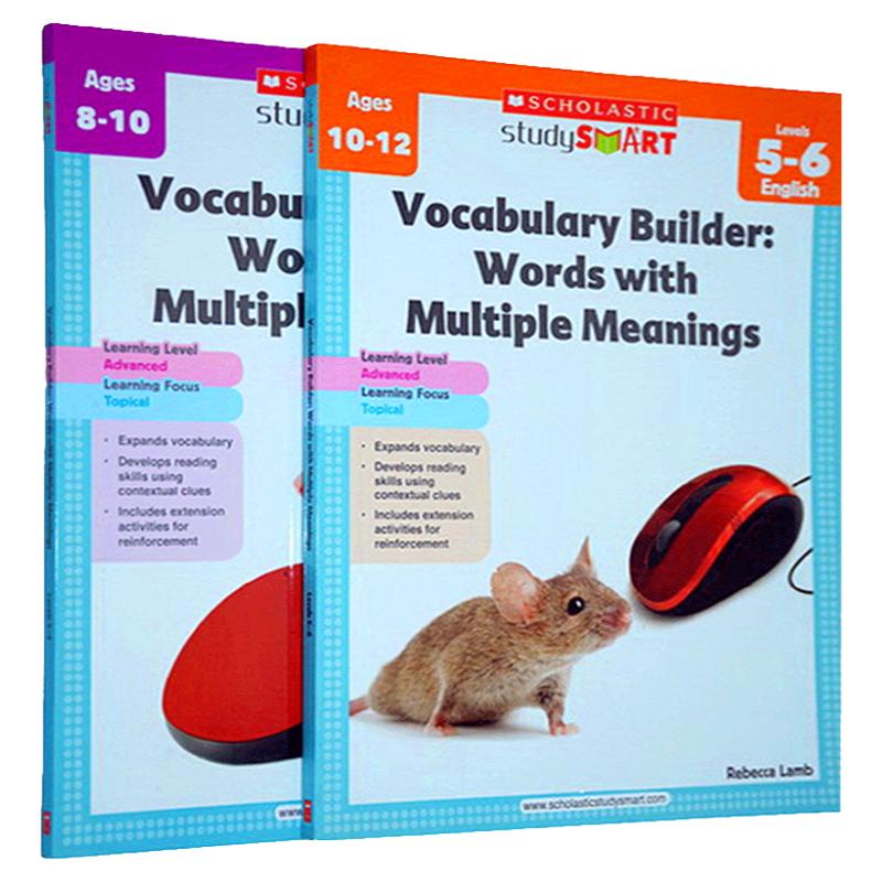 学乐美国小学英语词汇多义词练习册英文原版 Scholastic Study Smart Vocabulary Builder Words with Multiple聪明学习系列2册