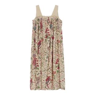 TALASA商场同款丝棉印花无袖连衣裙2025年夏新款宽松复古时尚气质