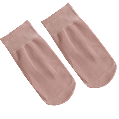 女士丝袜夏季天鹅绒防勾丝透明短丝袜40D黑色肉色不勒脚宽口袜子