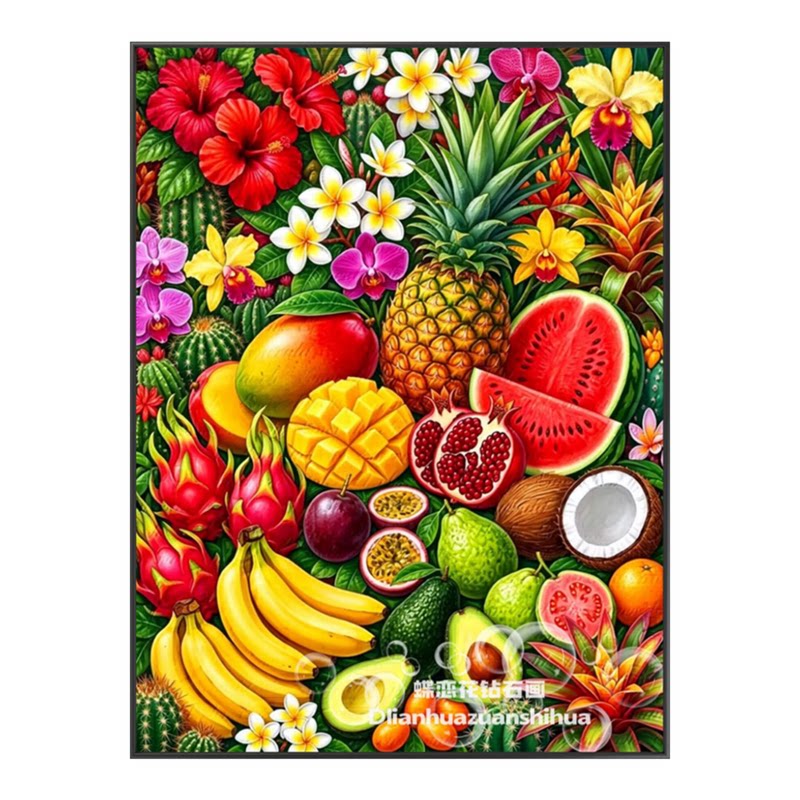 丰盛水果鲜花钻石画方钻十字绣