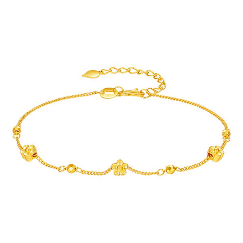 【中国黄金官方店】黄金手链金萃萦花足金5G手链新品