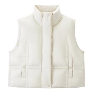 【泡芙系列】太平鸟羽绒服马甲马夹外套短箱型白鸭绒高级感品质*