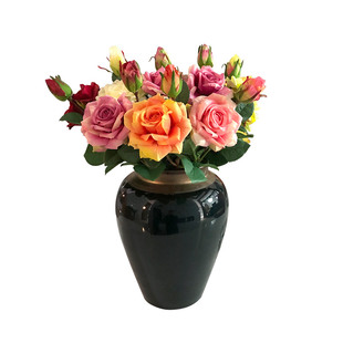 奥斯丁保湿玫瑰花仿真花束假花欧式装饰绢花客厅餐桌室内拍摄道具