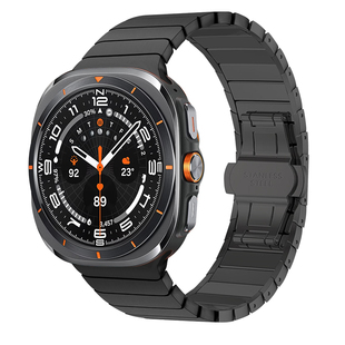 AKGLEADER精钢一株蝴蝶扣手表带适用三星Galaxy watch 7/8 ultra手表商务休闲替换带8classic不锈钢潮牌腕带