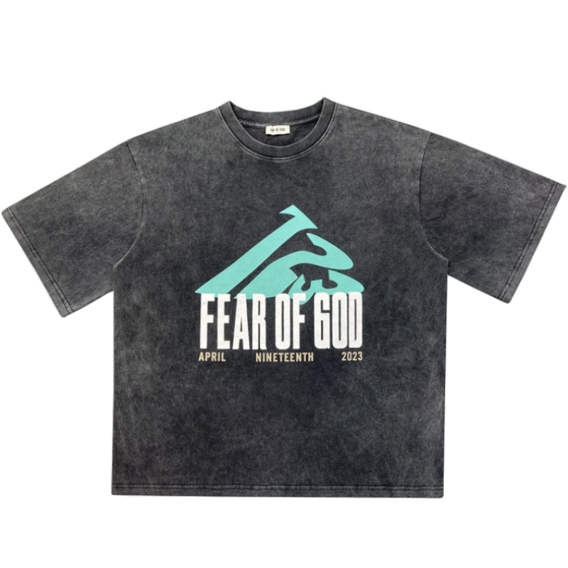 FEAROFGOD联名RRR123水洗做旧t恤短袖男2023新款潮牌潮流fogmurua