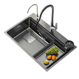 箭牌水槽304不锈钢洗菜盆洗碗槽台下淘菜水池日式纳米压纹大单槽