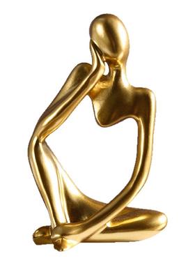 创意思考人物摆件树脂装饰品客厅电视柜样板房桌面抽象人物艺术品