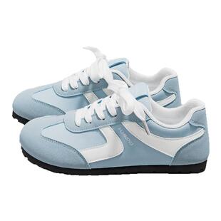 环球蓝色德训鞋女款2026新款春季小众百搭时尚鞋子女轻便学生板鞋