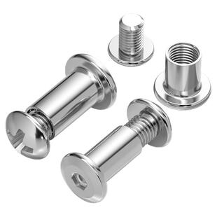 304不锈钢圆头十字盘子母铆钉对接对锁螺丝螺母夹板家具组合套装