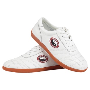 红棉陈家沟太极鞋软牛皮牛筋底男女真皮武术练功鞋太极拳训练专用