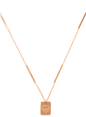 欧美铭牌长款钛钢项链ins冷淡风