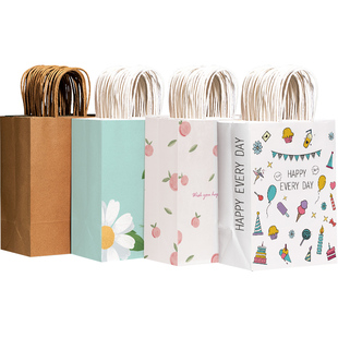 新年礼品袋生日伴手礼物包装袋牛皮纸袋马手提袋外卖烘焙纸袋袋子