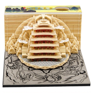 3D立体敦煌莫高窟手撕便签纸甘肃石窟中国风建筑景点送人伴手礼