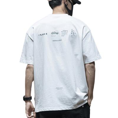 胖哥加大码重磅纯棉印花短袖t恤