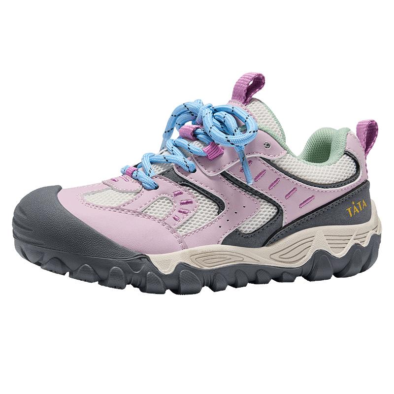 他她童鞋儿童德训鞋2026春季新款女童紫色防滑休闲百搭透气运动鞋