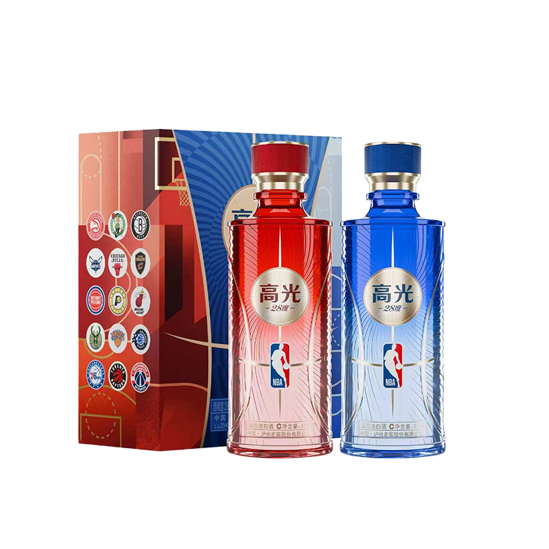 【超级新品】泸州老窖28度高光酒NBA东西部联盟限定礼盒375ml*2