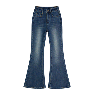 王家有鱼秋冬不贴腿微喇牛仔裤女