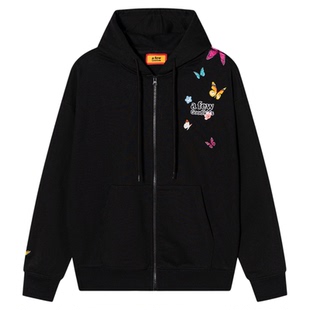 AFGK25FW环绕蝴蝶刺绣情侣开衫卫衣春秋男女拉链帽衫美式休闲外套