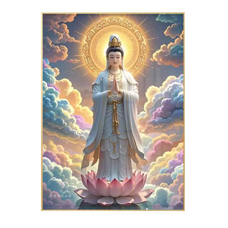 观音菩萨像钻石画方钻满钻十字绣