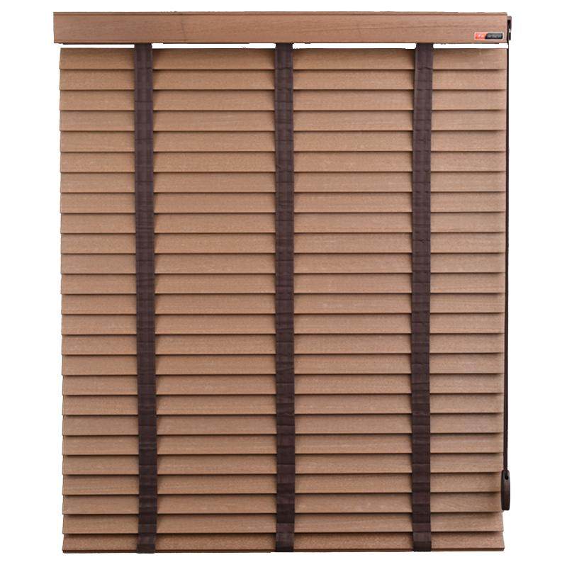 贵品实木拉丝百叶窗帘中古风客厅书房隔断办公卧室遮阳调光百叶帘