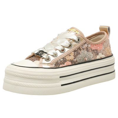 厚底帆布鞋女休闲板鞋增高小白鞋