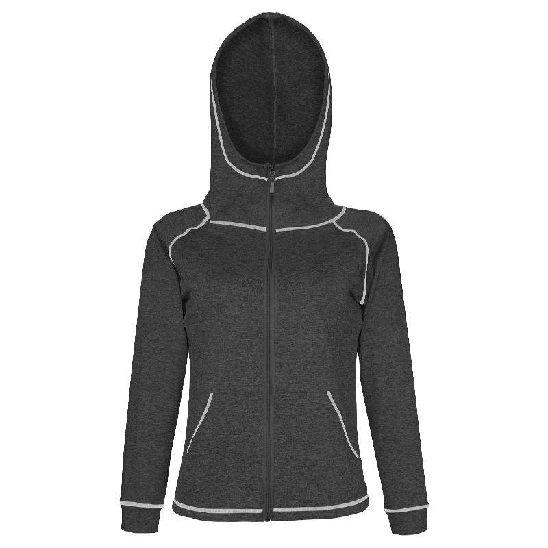 BWELL健身运动外套上衣女长袖跑步瑜伽服拉链带帽开衫BWY7010
