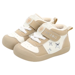 泰兰尼斯新款冬季加绒保暖童鞋男宝宝机能鞋包头防踢鞋子女学步鞋