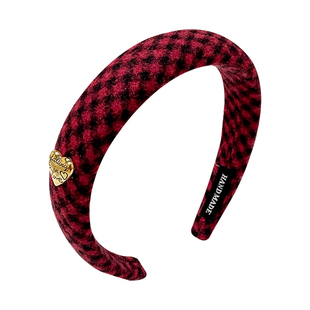 儿童红色丝绒宽边发箍女童不勒头防滑头箍宝宝新年过年碎发卡头饰