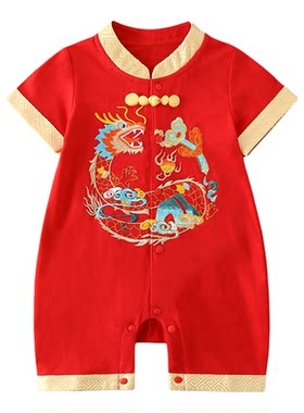 纯棉婴儿满月百天百日宴周岁礼服