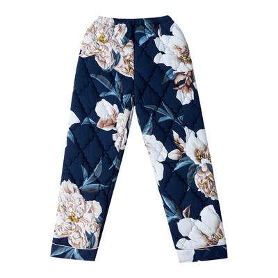 单条睡裤女秋冬纯棉夹棉单件裤子