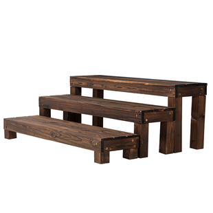 户外防腐实木阳台花架子阶梯式庭院置物架落地式多肉花架多层室内