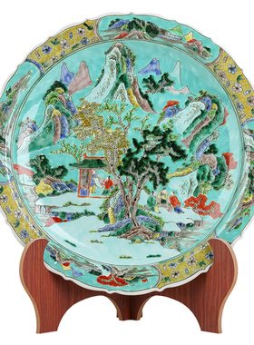 景德镇陶瓷康熙五彩中式风摆件