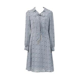 HONRN/红人减龄修身收腰印花a字连衣裙女春秋中长款裙子HH19OL122