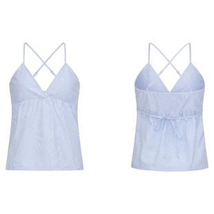 13311辣妹条纹吊带背心睡裤春夏秋低腰裤家居服可外穿套装