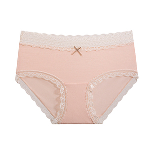纯棉蕾丝内裤女士舒适亲肤全棉透气性感中腰7A级抑菌裆三角裤短裤