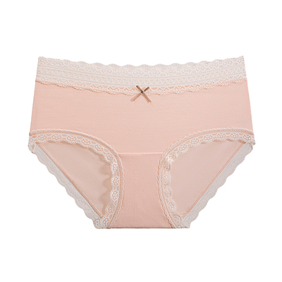 提未苏蕾丝抑菌纯棉透气中腰内裤