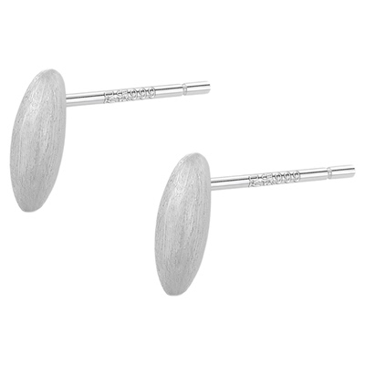 999纯银耳钉小米粒磨砂轻奢耳环