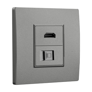 家恩高清HDMI插座面板网线网络口AV莲花3.5耳机音频音响墙面连接