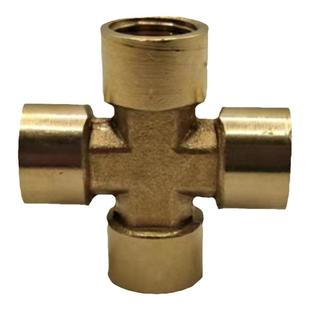 黄铜二分四通带开关阀门内外丝螺纹牙口十字接头DN8内外牙四通阀