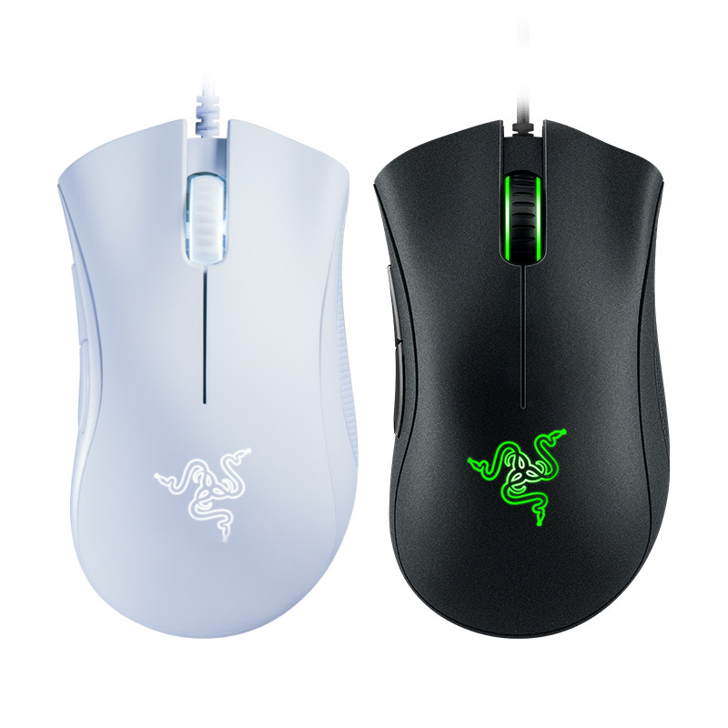Razer雷蛇炼狱蝰蛇标准版黑白色USB电脑办公电竞有线游戏LOL鼠标
