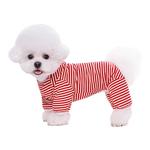 大中小型犬秋冬条纹四脚纯棉居家泰迪比熊可爱宠物狗狗衣服跨境