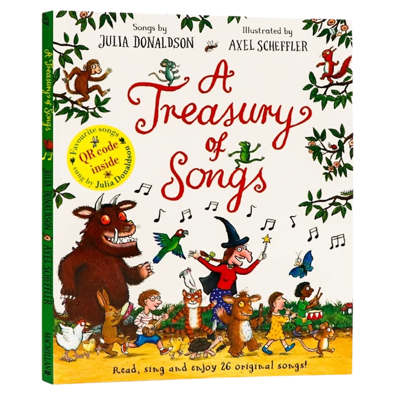 茱莉亚唐纳森童谣歌曲集英文原版绘本 A Treasury of Songs 幼儿英语启蒙读物 培养孩子乐感与艺术感 咕噜牛作者Julia Donaldson