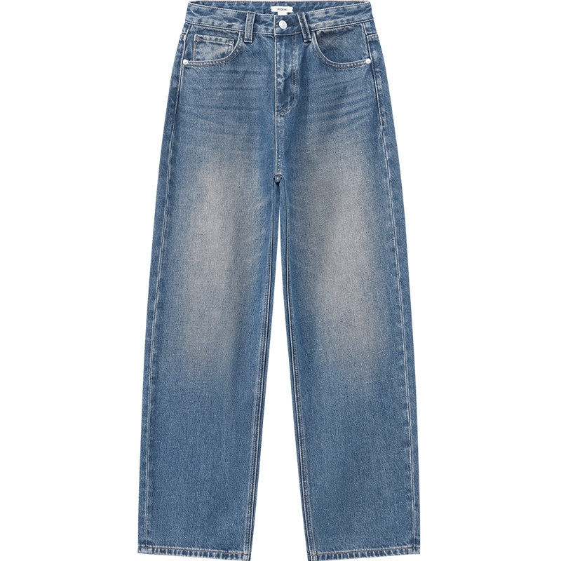 JASON WU2025秋季新款时尚复古怀旧小茧型直筒宽松通勤牛仔裤裤子
