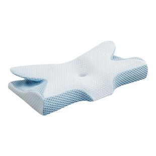 跨境颈椎牵引护颈枕成人深度睡眠枕头牛角枕仰睡侧睡不压手蝶形枕