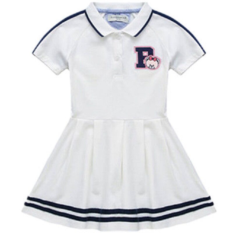 女童运动连衣裙夏季polo衫学院风休闲时尚高尔夫网球棒球服装裙子