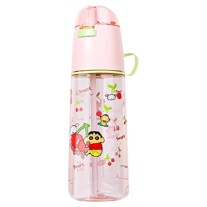 夏季女生喷水杯上学便携吸管水杯