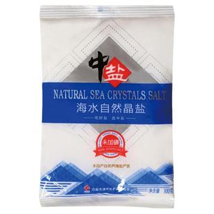 中盐无碘海水自然晶盐300g*60袋家用盐海盐食用盐不加碘食盐整箱
