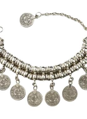 苗族复古做旧钱币流苏手链