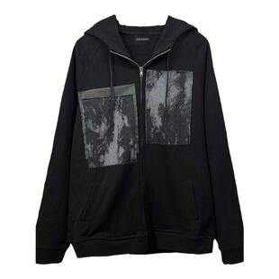 WithoutMe/FLEE BASEMENT 秋冬重磅纯棉贴布宽松拉链连帽卫衣外套